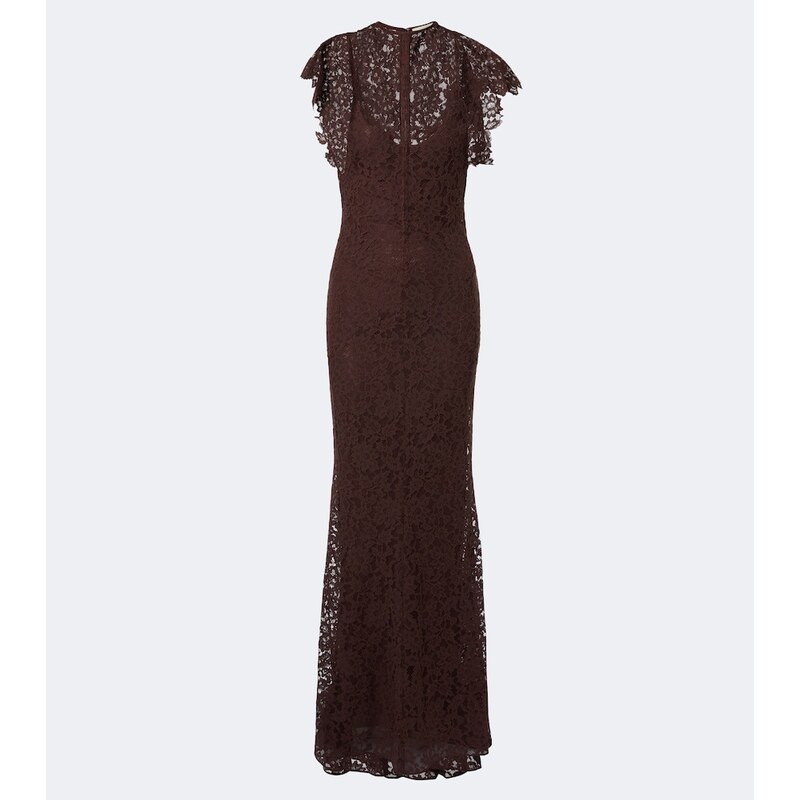 De La Vali Laia cutout cotton-blend lace maxi dress
