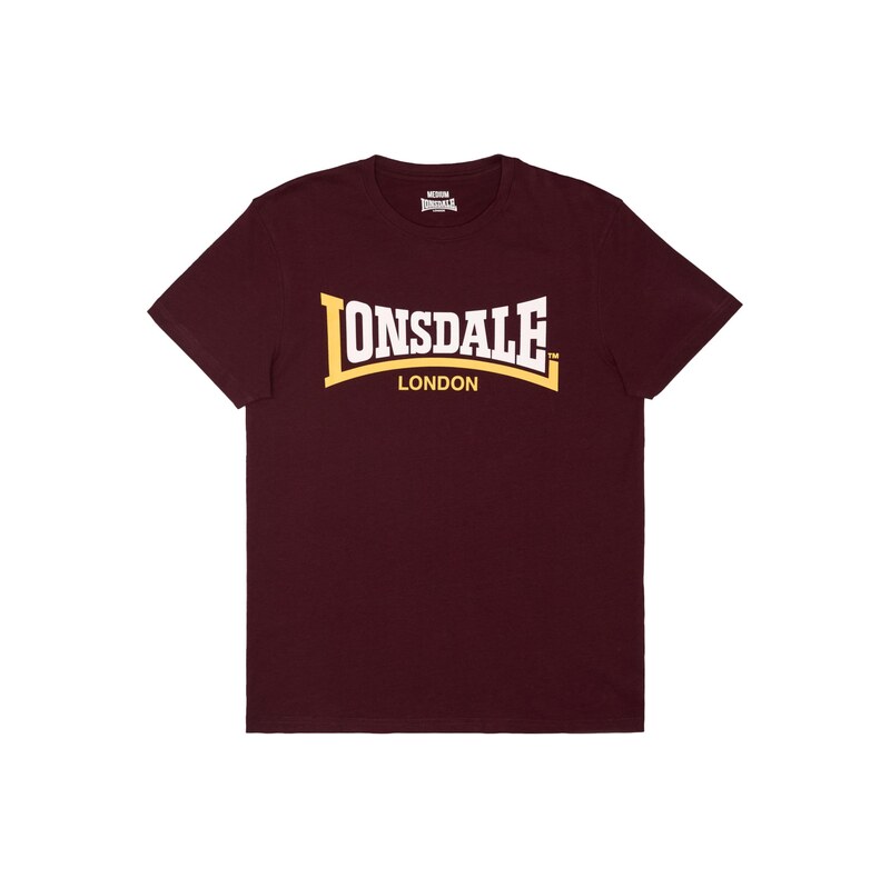 LONSDALE Tričko žlutá / tmavě červená / bílá