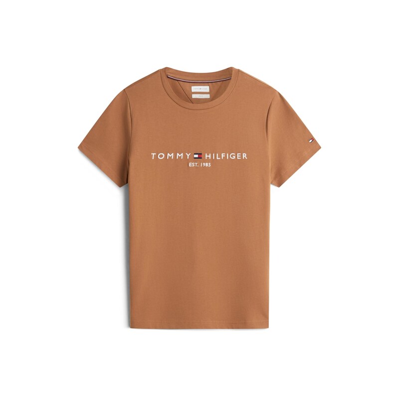 TOMMY HILFIGER Tričko karamelová / bílá