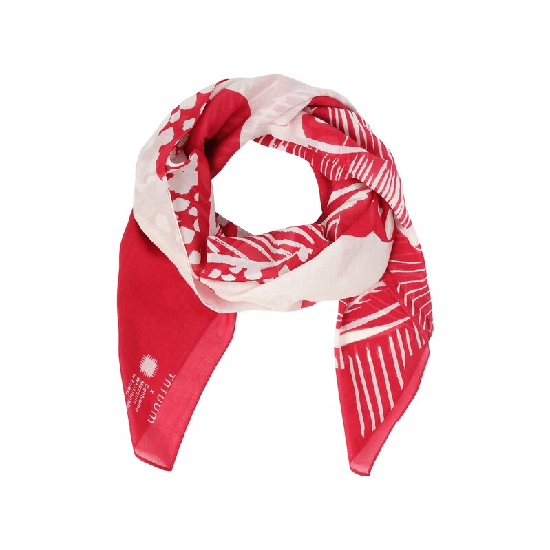 TATUUM Šála Mokiri 2 červená / offwhite