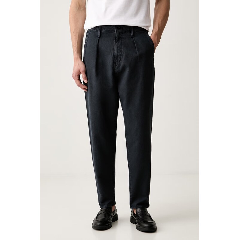 G-Star kalhoty pánské bavlněné Pleated Chino Relaxed Tapered