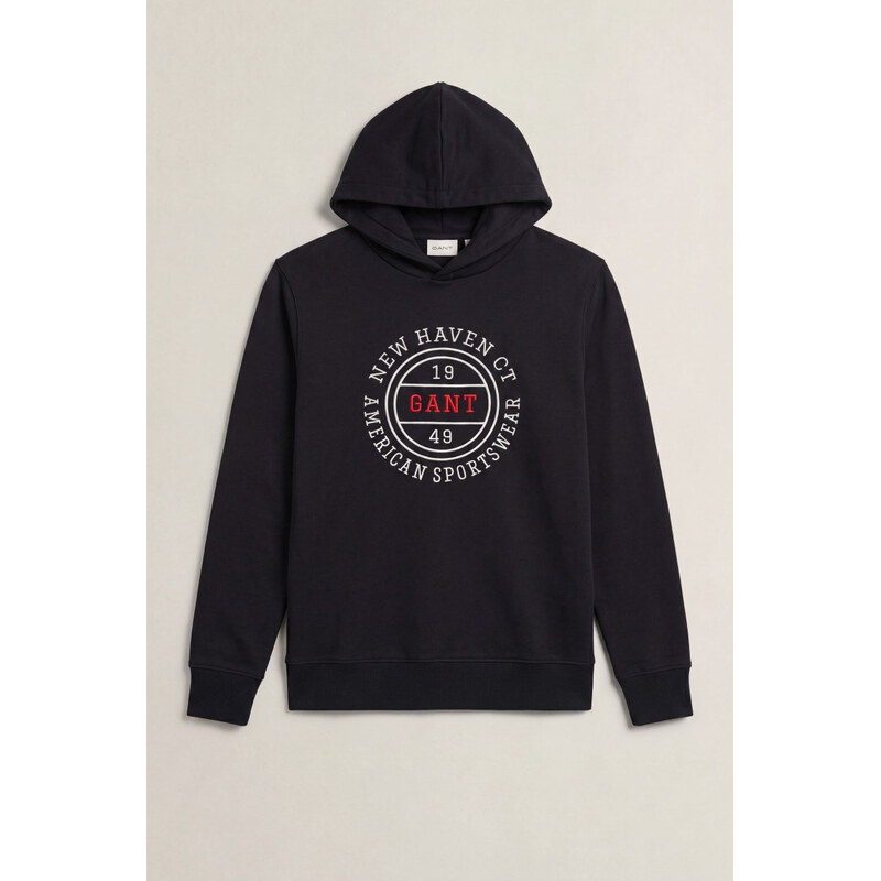 MIKINA GANT GRAPHIC HOODIE BLACK
