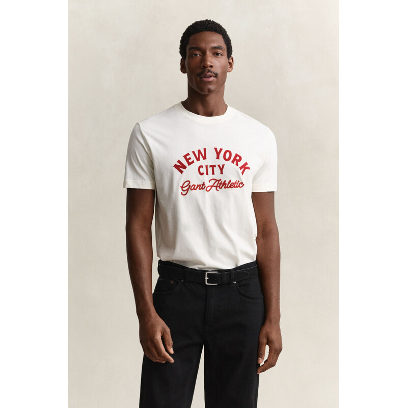 TRIČKO GANT GRAPHIC SS T-SHIRT CREAM