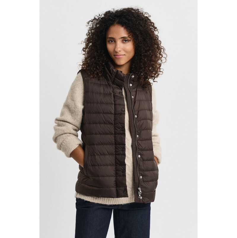 VESTA GANT LIGHT DOWN VEST DEEP BROWN