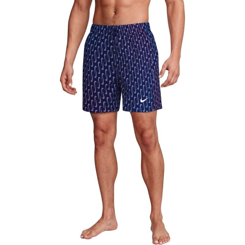 Plavky Nike Breaker Swoosh Link Midnig v tmavě modré, růžové a