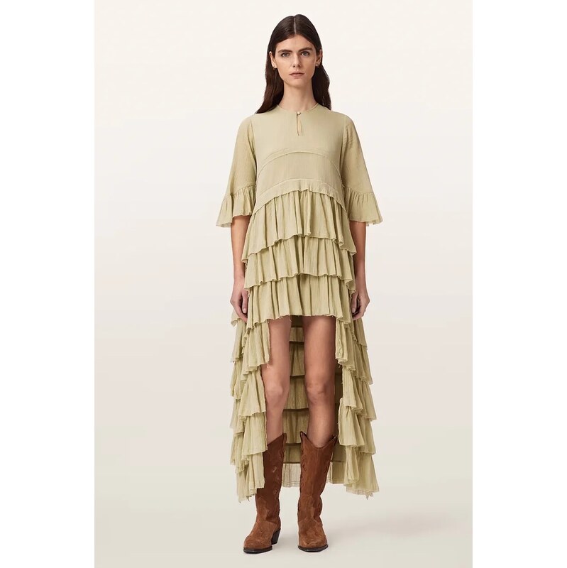 AllSaints asymetrické šaty z viskózy CAVARLY