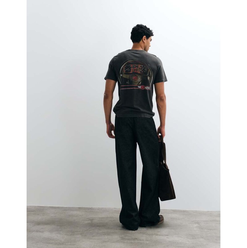 Abercrombie & Fitch vintage car back print t-shirt in washed
