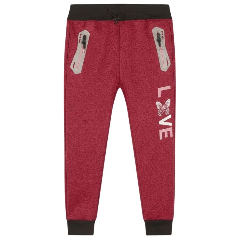 KUGO LM5983 Dívčí softshellové tepláky malinové