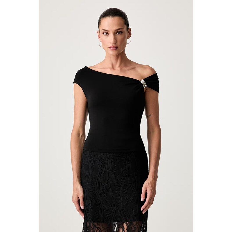 Guess crop top dámský z lyocellu