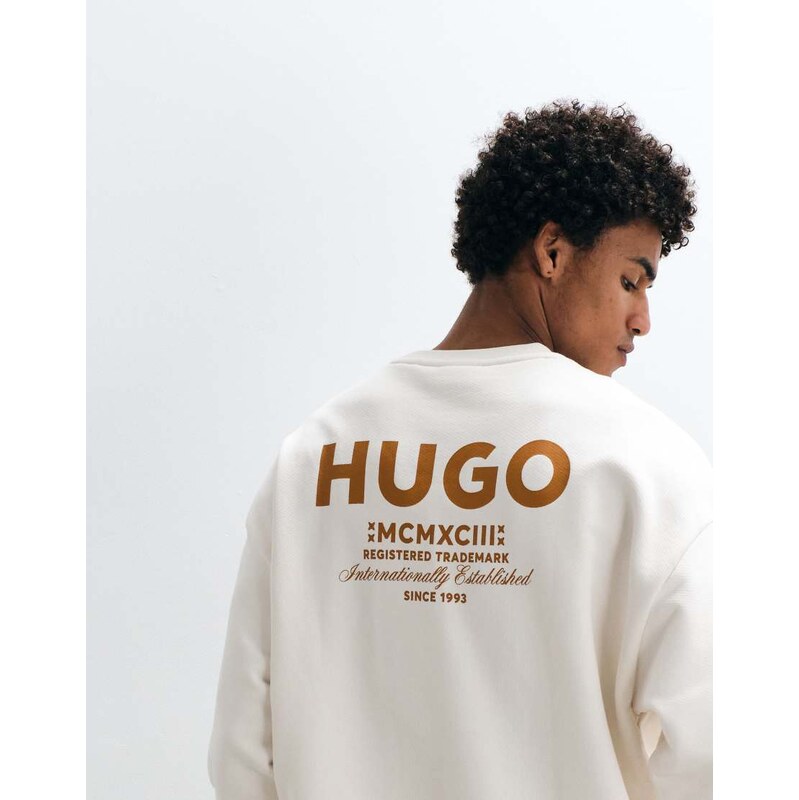 HUGO Blue Naviu sweatshirt in white