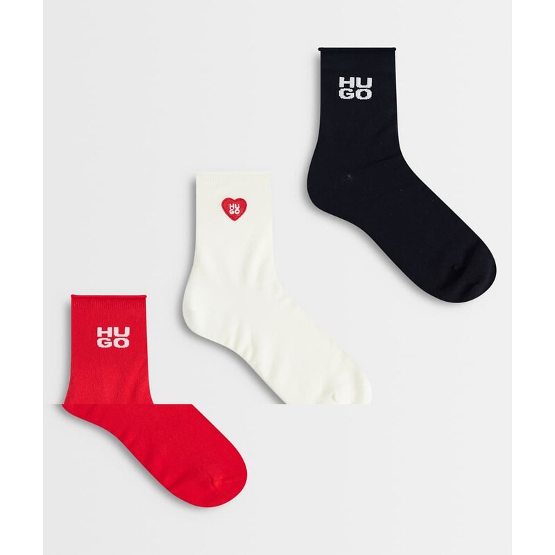 HUGO Red 3-pack socks with logo in multi