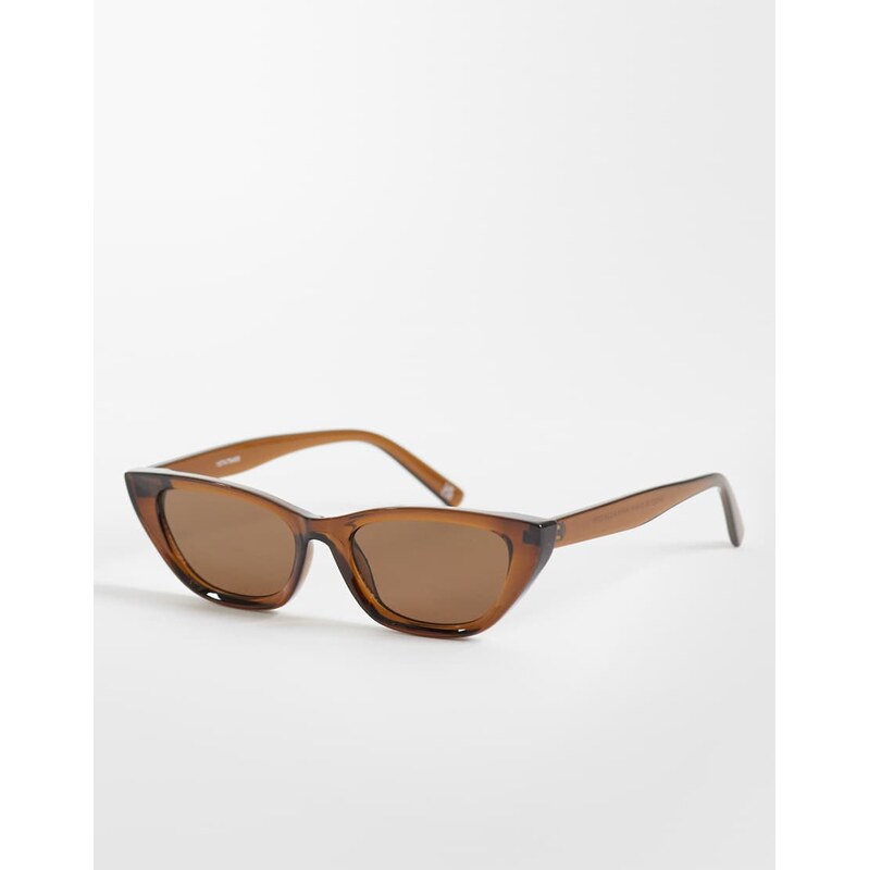 ASOS DESIGN cat eye sunglasses in tonal crystal brown