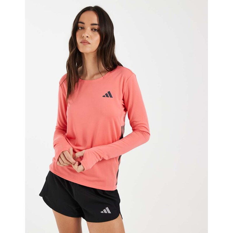 adidas performance Adizero running long sleeve tee in semi turbo