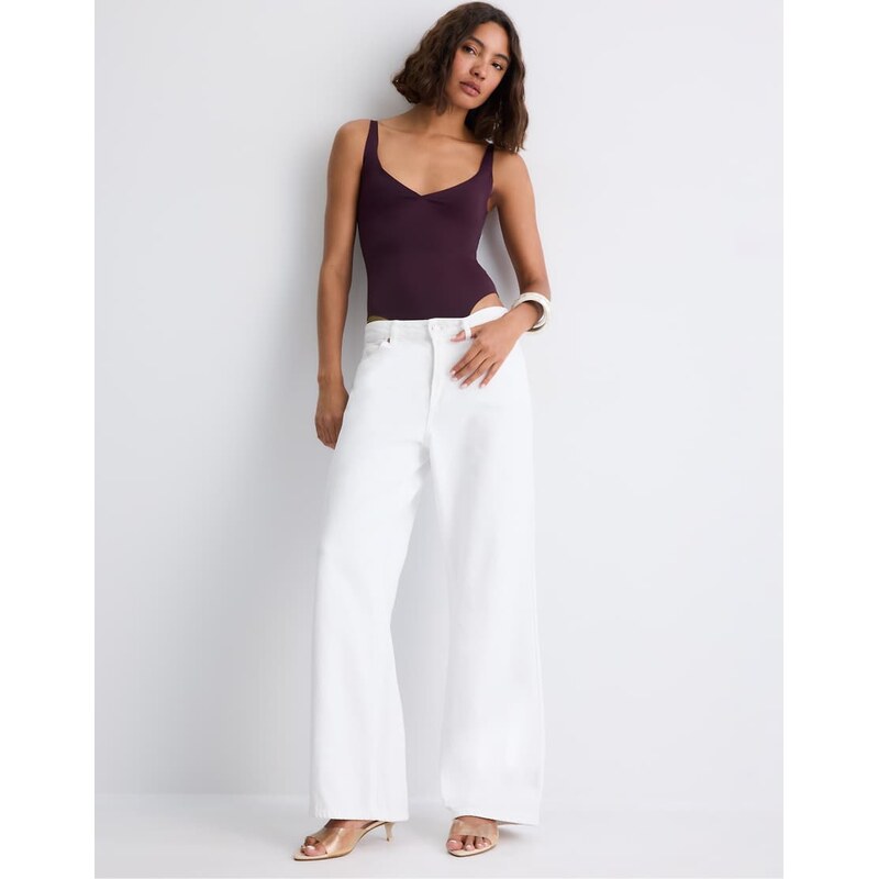 Stradivarius Compressor bodysuit in purple