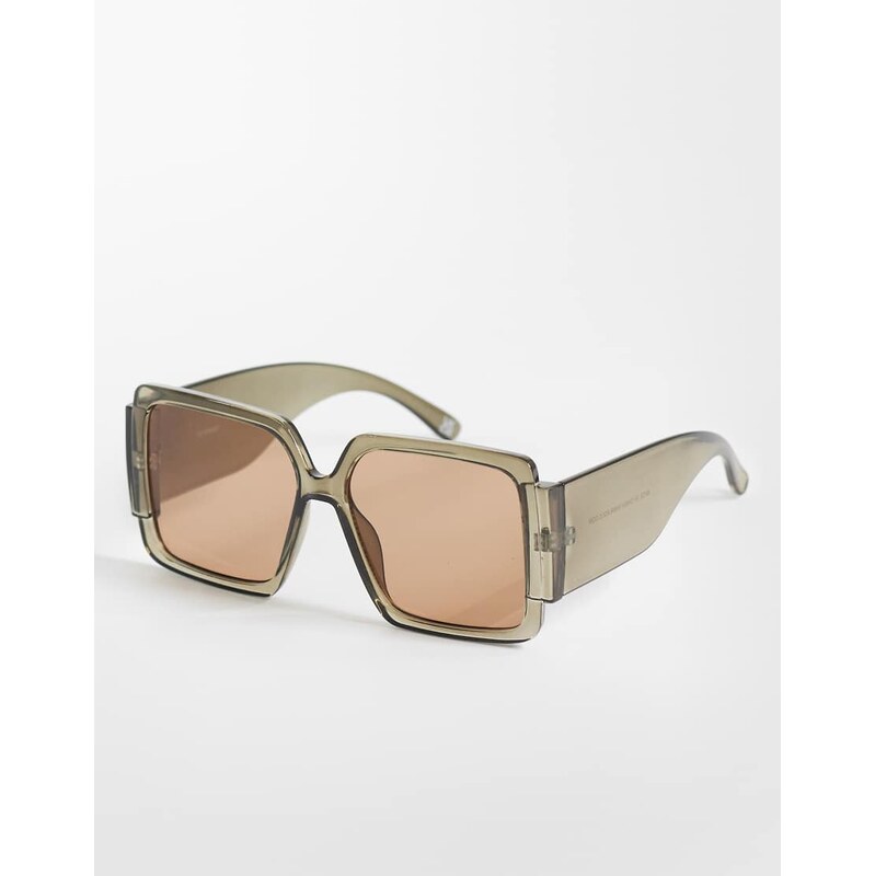 ASOS DESIGN super oversized 70s sunglasses in tonal green