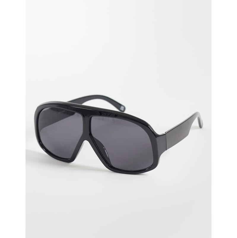 ASOS DESIGN super oversized aviator sunglasses in black with