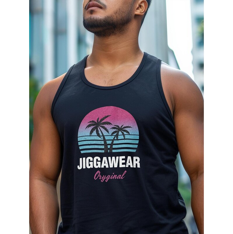 Pánské tílko Black / Pink Jigga Wear Vice