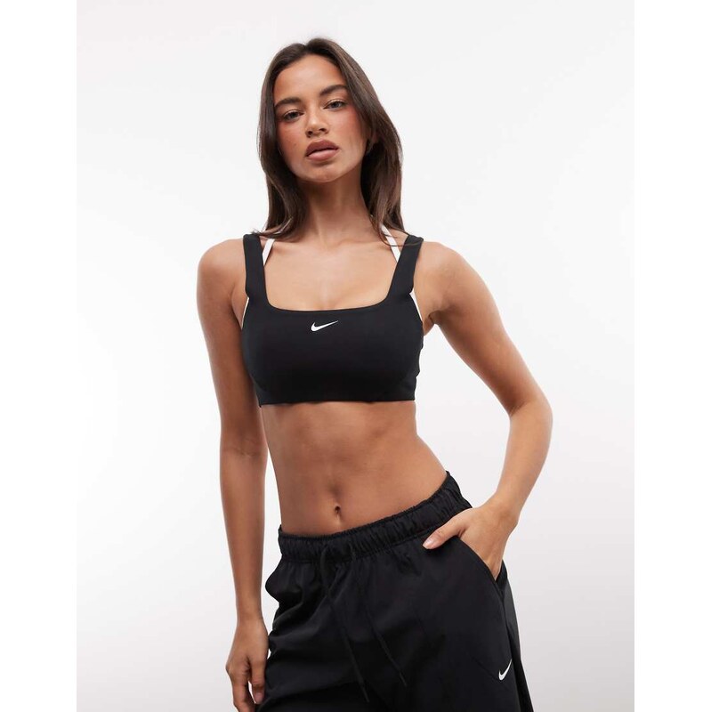 Nike Training One Dri-FIT double strap sports bra in black