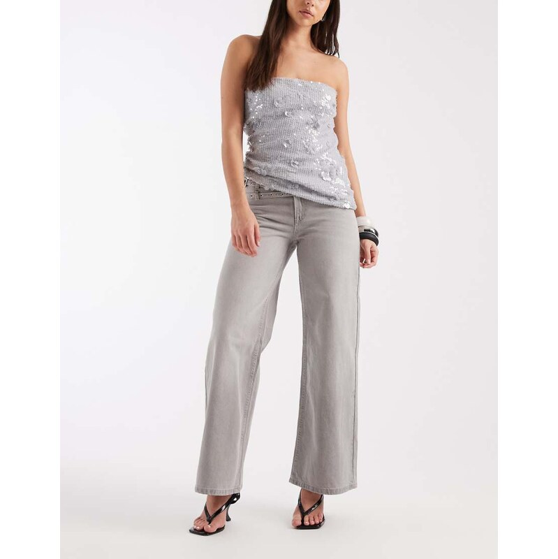 Supre Belted Baggy jean in blasted grey