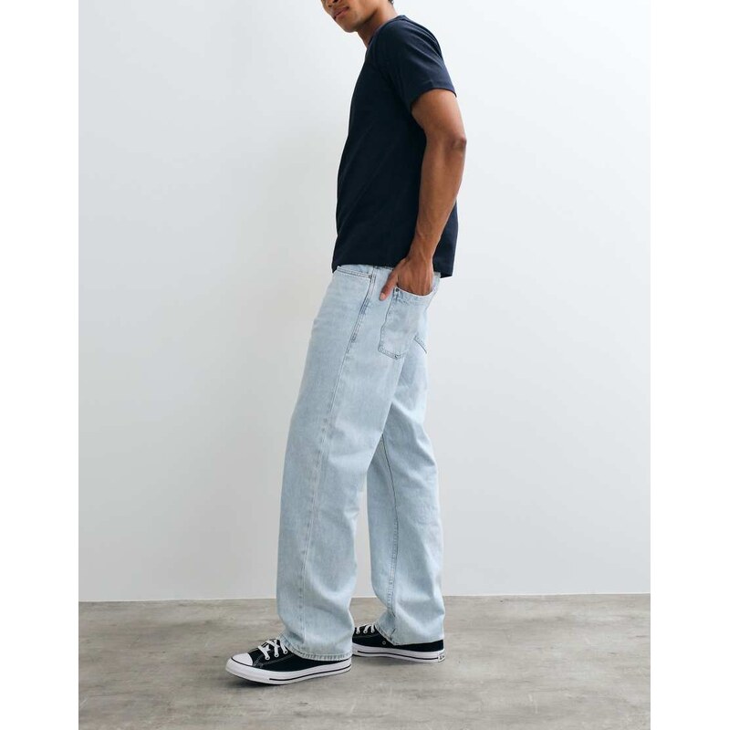 BLEND loose fit straight leg jeans in light wash blue