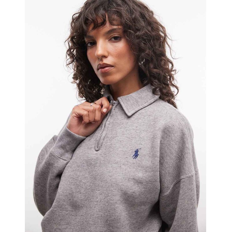 Polo Ralph Lauren icon logo relaxed fit 1/4 zip sweatshirt in