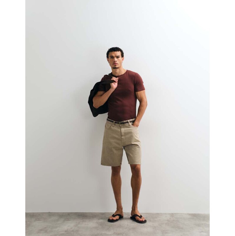 Jack & Jones Tony loose denim shorts in beige-Neutral