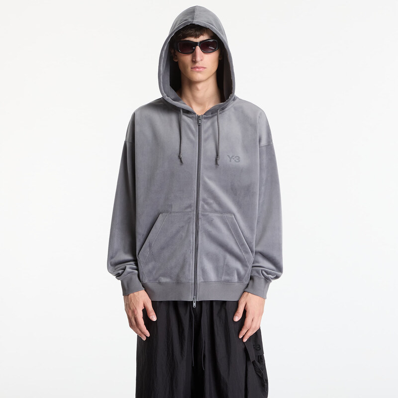 Mikina Y-3 Velvet Corduroy Zip Hoodie UNISEX Grey Five L