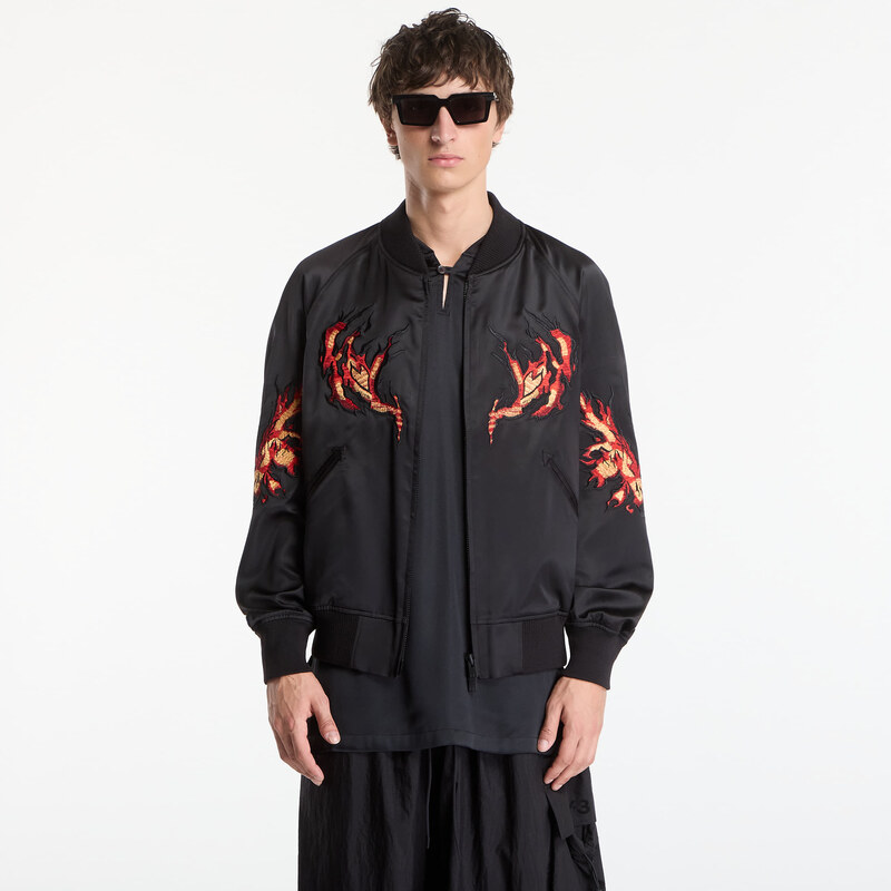 Bunda Y-3 Embroidered Graphic Satin Souvenir Jacket UNISEX Black