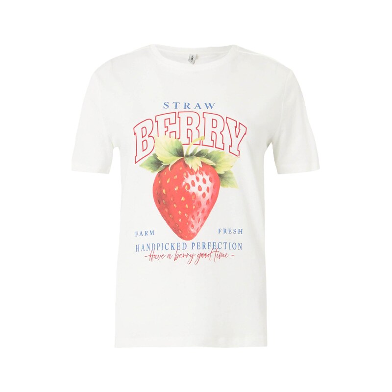 ONLY Tričko ONLHENNY azurová / olivová / tmavě oranžová / bílá