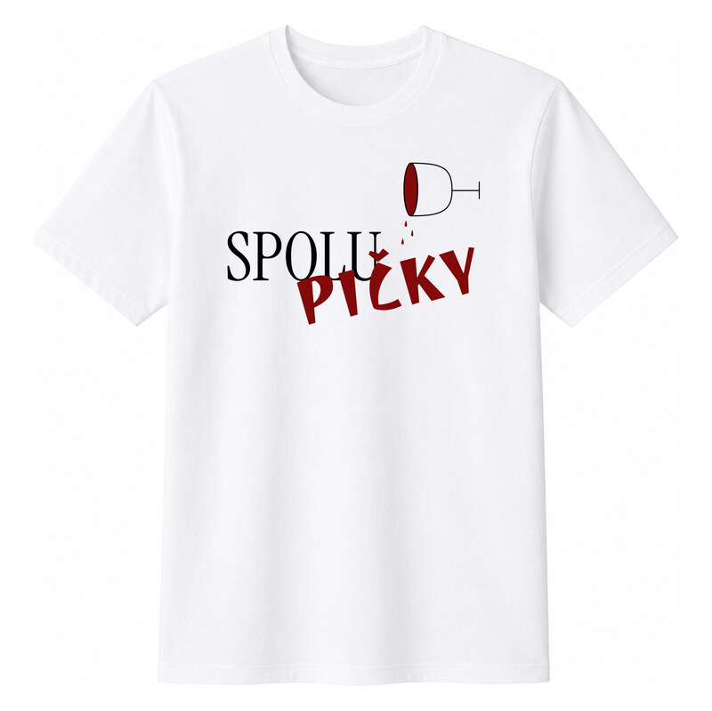 Giftela Dámské bavlněné tričko s potiskem - SPOLUPIČKY - bílé