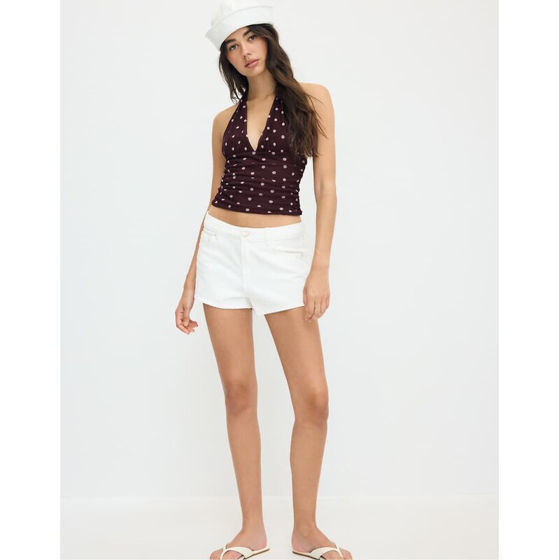 Stradivarius Printed red halter top in purple