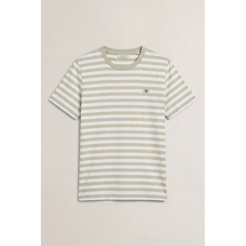 TRIČKO GANT REG STRIPED SHIELD SS T-SHIRT COUNTRY BEIGE