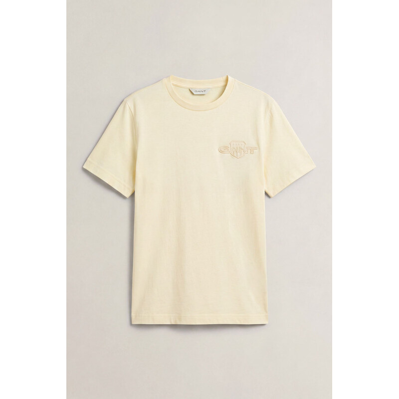 TRIČKO GANT REG TONAL SHIELD SS T-SHIRT VANILLA YELLOW
