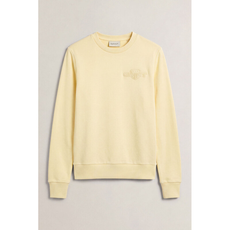 MIKINA GANT REG TONAL SHIELD C-NECK SWEAT VANILLA YELLOW
