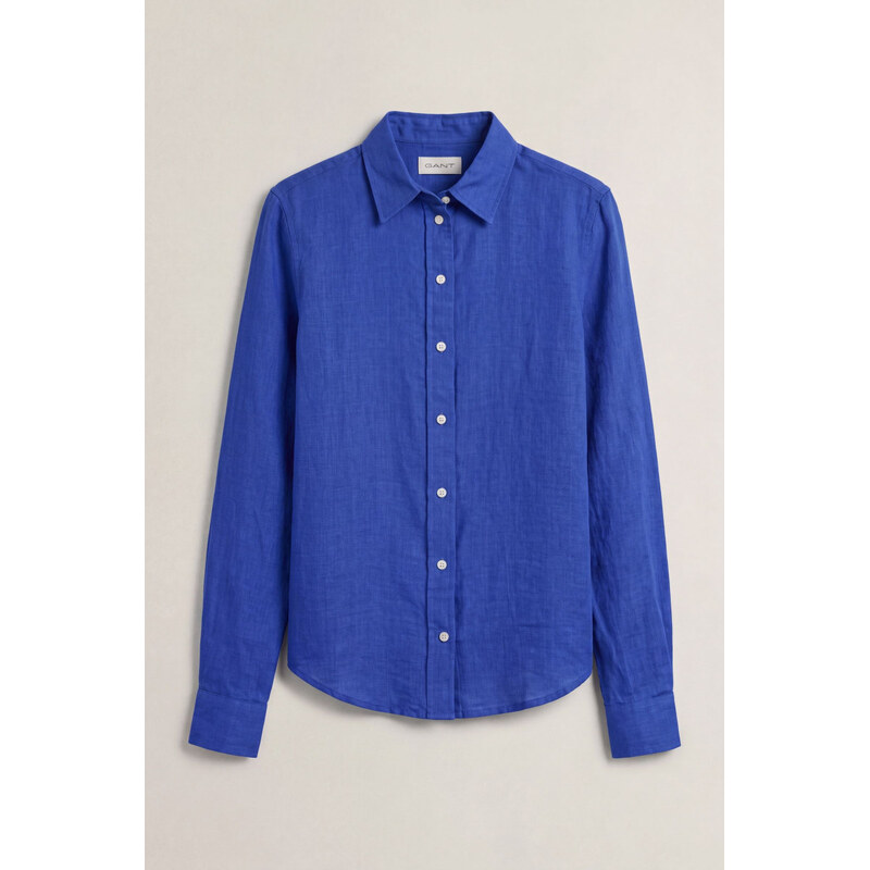 KOŠILE GANT REG LINEN LS SHIRT ROYAL BLUE