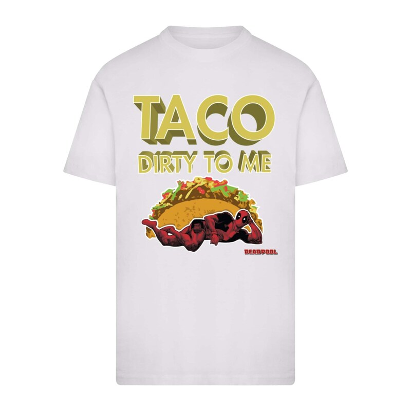 Merchcode Tričko Deadpool Taco hnědá / zelená / červená / bílá