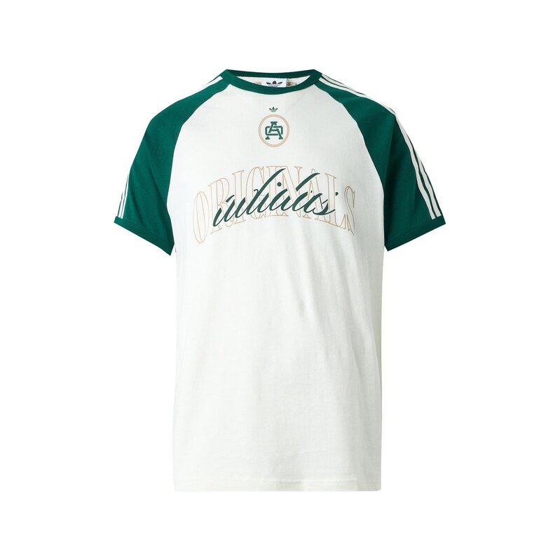ADIDAS ORIGINALS Tričko béžová / tmavě zelená / bílá