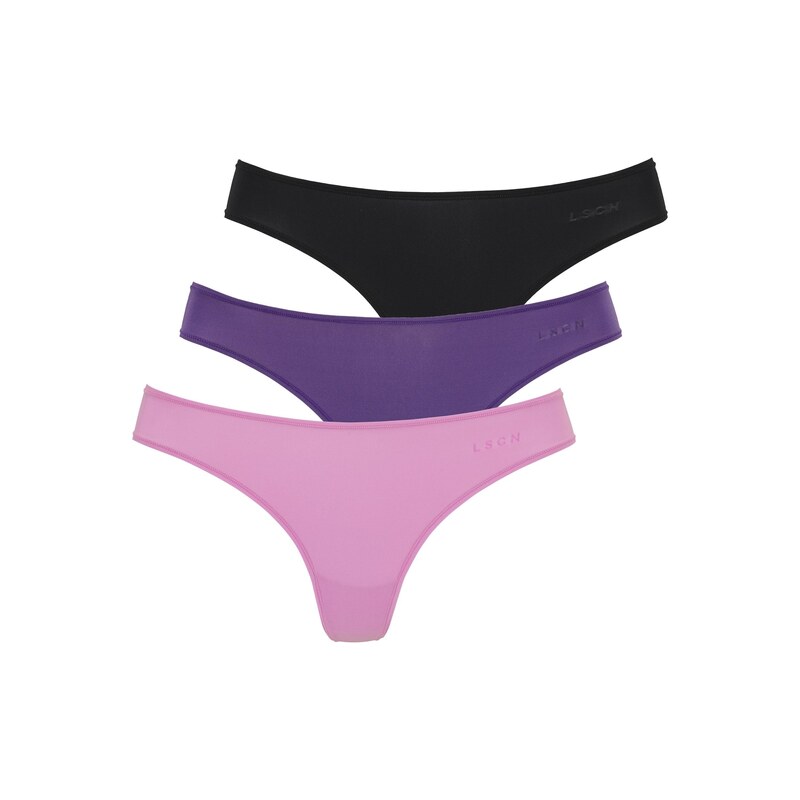 LSCN by LASCANA Tanga fialová / pink / černá