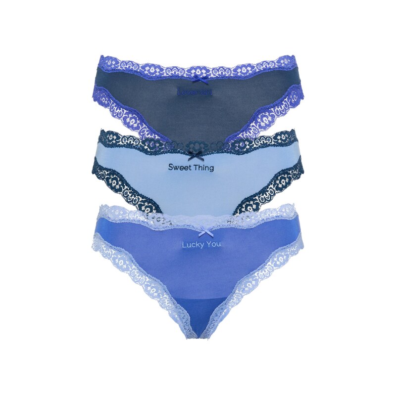 LSCN by LASCANA Tanga modrá / marine modrá / světlemodrá