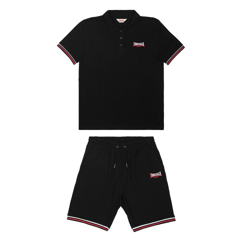 LONSDALE Joggingová souprava Chillingham červená / černá / bílá