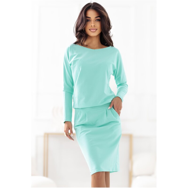NUMOCO 189-12 Long-sleeved sweatshirt dress with pockets –
