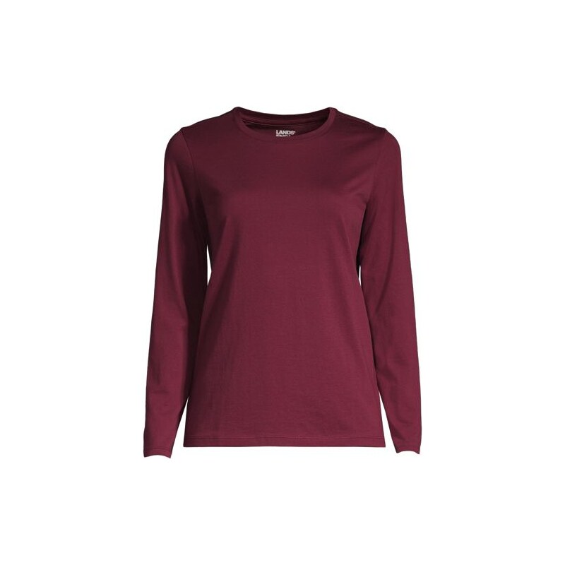 Supima Long Sleeve Crew Neck T-shirt, Women, size: XS, petite,