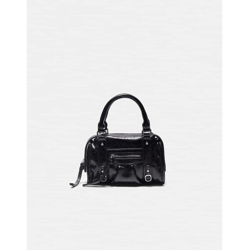 Stradivarius Zipped bowling bag in black