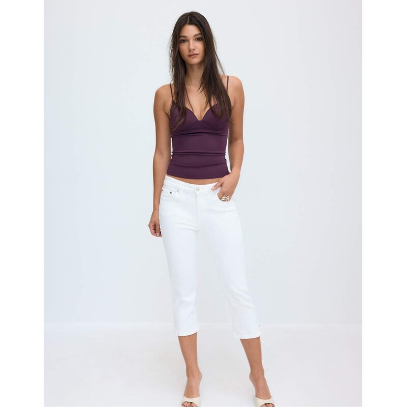 Stradivarius Corsetry-inspired top in dark purple