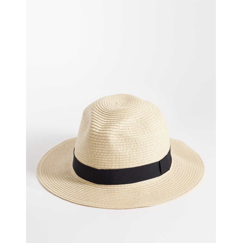 ASOS DESIGN woven straw hat in neutral
