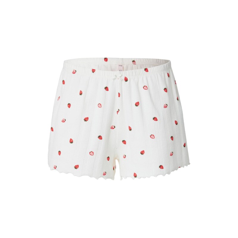 Hunkemöller Pyžamové kalhoty Pointelle červená / bílá