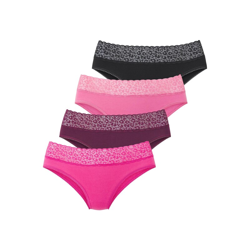 LASCANA Kalhotky lilek / pink / světle růžová / černá