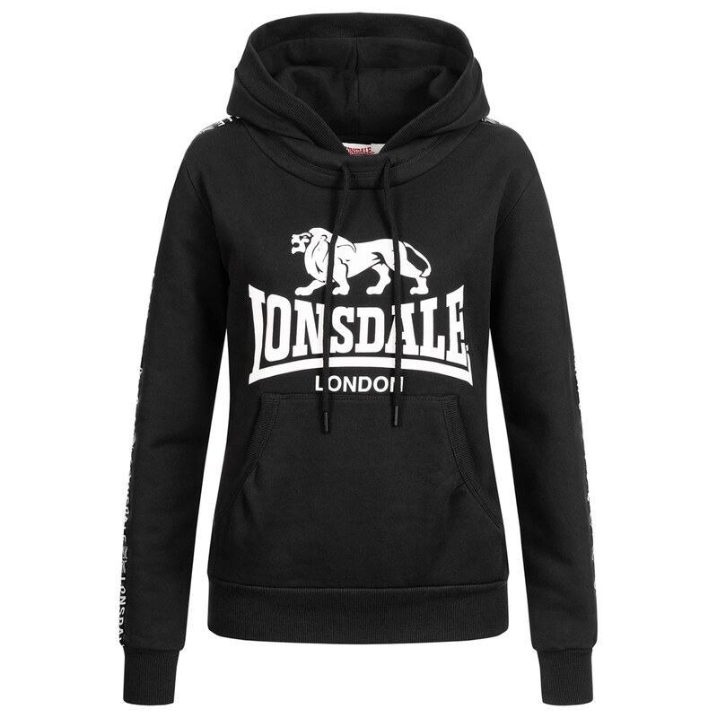 LONSDALE Mikina Dihewyd černá / bílá