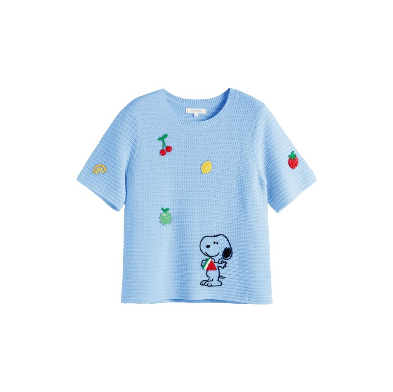 Chinti & Parker Svetr Snoopy světlemodrá / zelená / tmavě