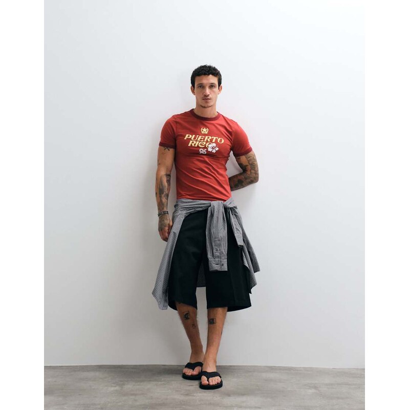 ASOS DESIGN muscle ringer t-shirt with Puerto Rico graphic in